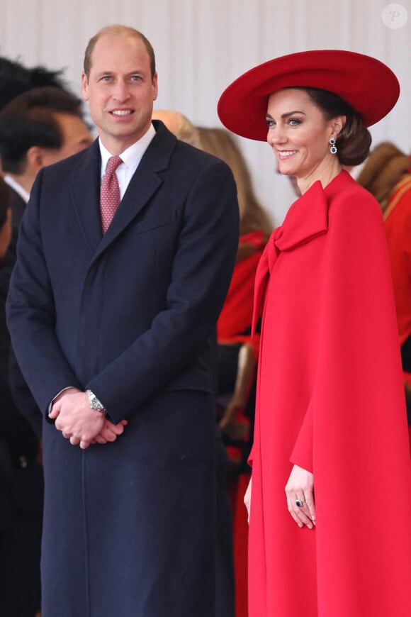 Le prince William et Kate Middleton, princesse de Galles - Cérémonie de bienvenue du président de la Corée du Sud à Horse Guards Parade à Londres, le 21 novembre 2023.