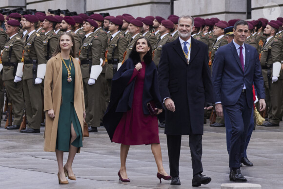 La princesse Leonor, Letizia et Felipe d'Espagne - Séance solennelle d'ouverture des Cortes Generales à Madrid le 29 novembre 2023 © Mike Chicorro/ZUMA Press Wire)