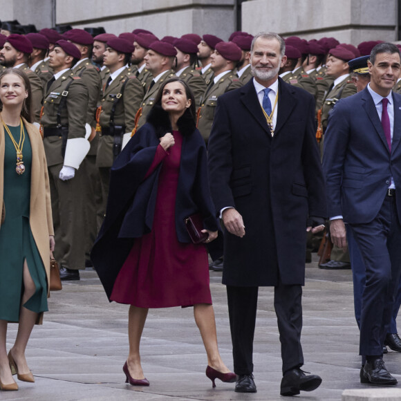 La princesse Leonor, Letizia et Felipe d'Espagne - Séance solennelle d'ouverture des Cortes Generales à Madrid le 29 novembre 2023 © Mike Chicorro/ZUMA Press Wire)