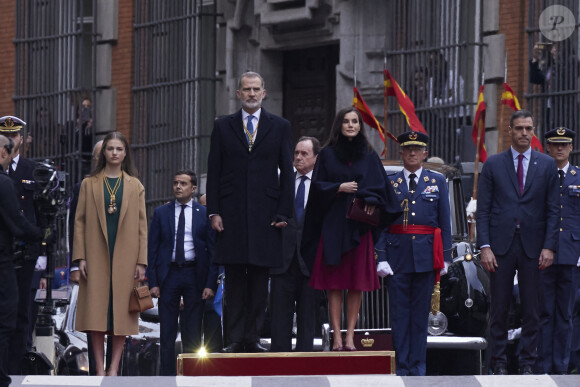 Leonor, Felipe et Letizia d'Espagne - Séance solennelle d'ouverture des Cortes Generales à Madrid le 29 novembre 2023 © Mike Chicorro/ZUMA Press Wire