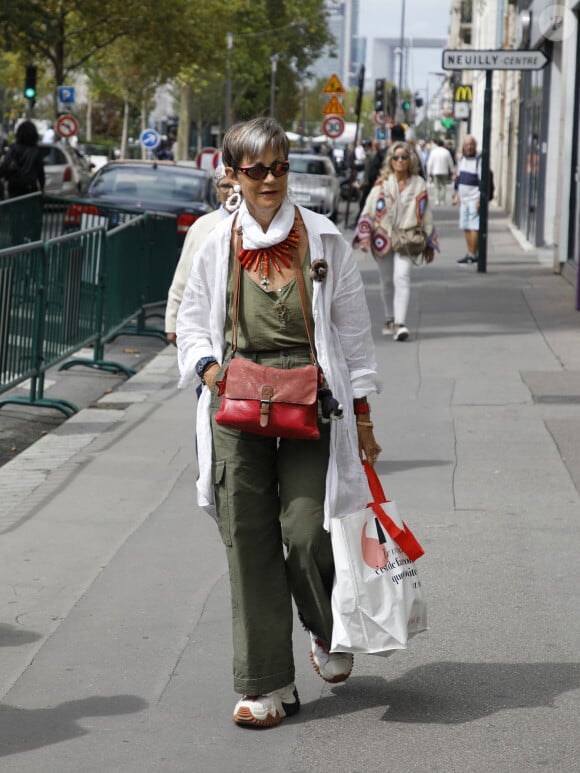 Exclusif - Isabelle Morini-Bosc à la sortie des studios de RTL à Paris, France, le 28 août 2023.