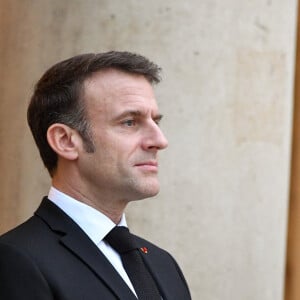 Une récompense probablement remise par Emmanuel Macron lui-même.
Emmanuel Macron, président de la République Française, reçoit Yoon Seok-youl (président de la République de Corée) pour un petit-déjeuner de travail au palais de l'Elysée. Paris, le 24 novembre 2023. © Lionel Urman/Bestimage 