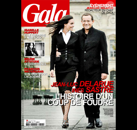 Jean-Luc Delarue et Inés Sastre en couverture du magazine Gala en novembre 2009