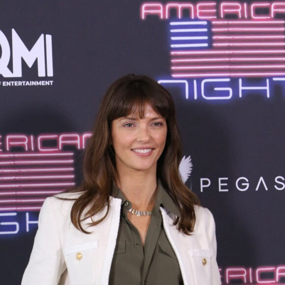 Annabelle Belmondo - A.Belmondo, la petite-fille de JP.Belmondo, et Emile Hirsch participent à la conférence de presse du film "American Night" aux côtés de l'équipe du long métrage à Rome, le 12 mai 2022. 