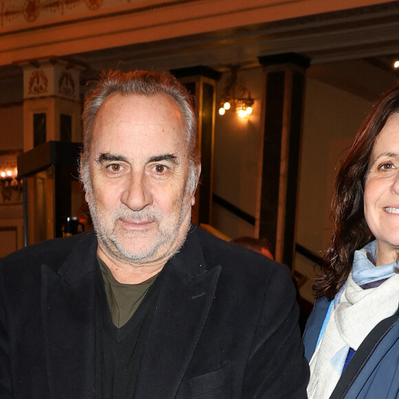 Exclusif - Antoine Duléry et sa femme Pascale Pouzadou - Spectacle de Florent Peyre "Nature" au theatre Mogador à Paris le 4 décembre 2023. © Coadic Guirec/Bestimage