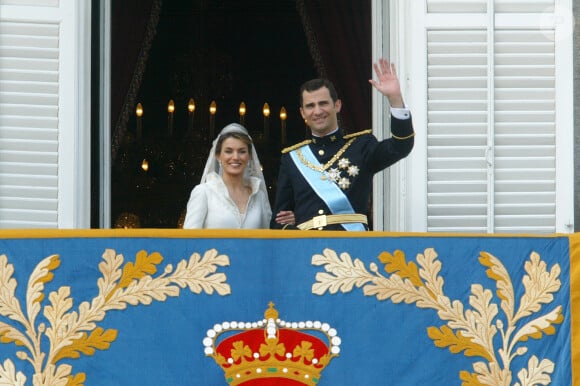 Archives - Mariage du prince Felipe d'Espagne et Letizia Ortiz à Madrid. Le 22 mai 2004  Files Photos - Royal wedding of prince Felipe of Spain and Letizia Ortiz in Madrid. On may 22nd 2004 
