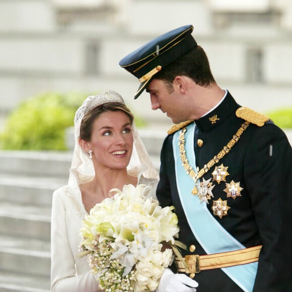 Archives - Mariage du prince Felipe d'Espagne et Letizia Ortiz à Madrid. Le 22 mai 2004  Files Photos - Royal wedding of prince Felipe of Spain and Letizia Ortiz in Madrid. On may 22nd 2004 