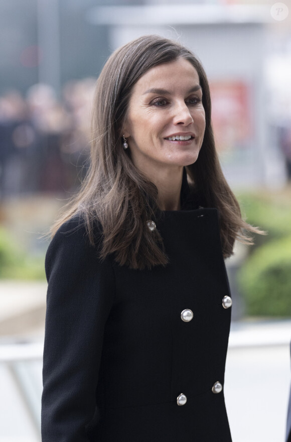 La reine Letizia d'Espagne, en tant que présidente d'honneur de FAD Youth, préside la réunion de son conseil d'administration à Madrid, le 12 décembre 2023. 