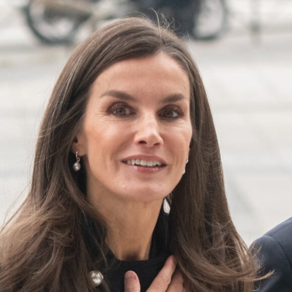 La reine Letizia, en tant que présidente d'honneur de FAD Youth, préside la réunion de son conseil d'administration, le 12 décembre 2023. 