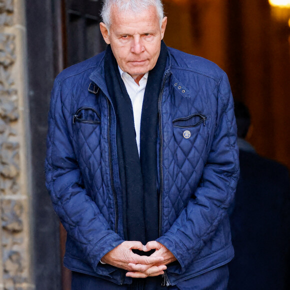 Patrick Poivre d'Arvor - Sorties des obsèques de Jean-Pierre Pernaut en la Basilique Sainte-Clotilde à Paris, France, le 9 mars 2022. © Cyril Moreau/Bestimage