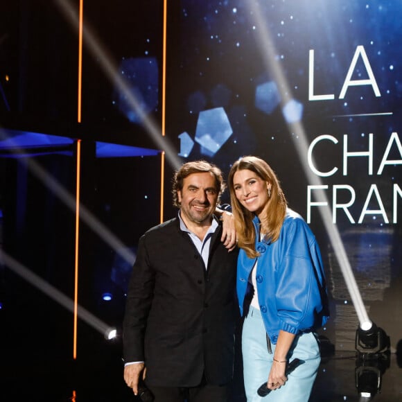 Exclusif - André Manoukian, Laury Thilleman - Backstage - Enregistrement de l'émission "La fête de la Chanson française" au Dôme à Paris, présentée par L.Thilleman et A.Manoukian, et diffusée le 22 décembre sur France 3 © C.Clovis-P.Perusseau / Bestimage