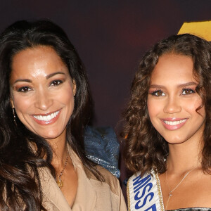 Cindy Fabre (Miss France 2005) et Indira Ampiot (Miss France 2023) - Première du film "Indiana Jones et le Cadran de la destinée" au cinéma Le Grand Rex à Paris le 26 juin 2023. © Coadic Guirec/Bestimage