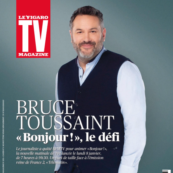 Bruce Toussaint en couverture du magazine "TV Mag" le 29 décembre 2023.