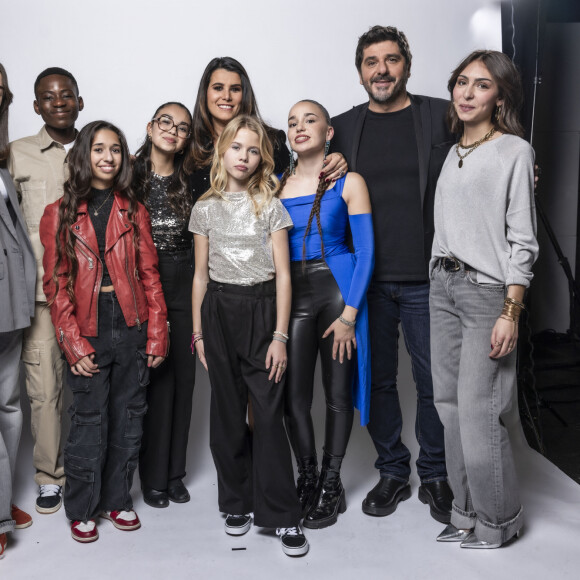 Exclusif - Durel, Sanaa, Rebecca, Manuela, Lucie, Lou Agathe, Carla, Patrick Fiori, Karine Ferri - Studio - Enregistrement de l'émission "La chanson secrète", présentée par N.Aliagas et diffusée le 29 décembre sur TF1 © Guillaume Gaffiot-Cyril Moreau / Bestimage 