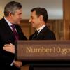 Nicolas Sarkozy reçu au 10 Downing Street par Gordon Brown, le 12 mars 2010