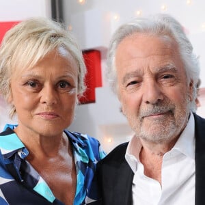 Exclusif - Muriel Robin et Pierre Arditi - Enregistrement de l'émission "Vivement dimanche" au studio Gabriel, présentée par M.Drucker, diffusée sur France 3 le 17 septembre 2023. © Guillaume Gaffiot / Bestimage 