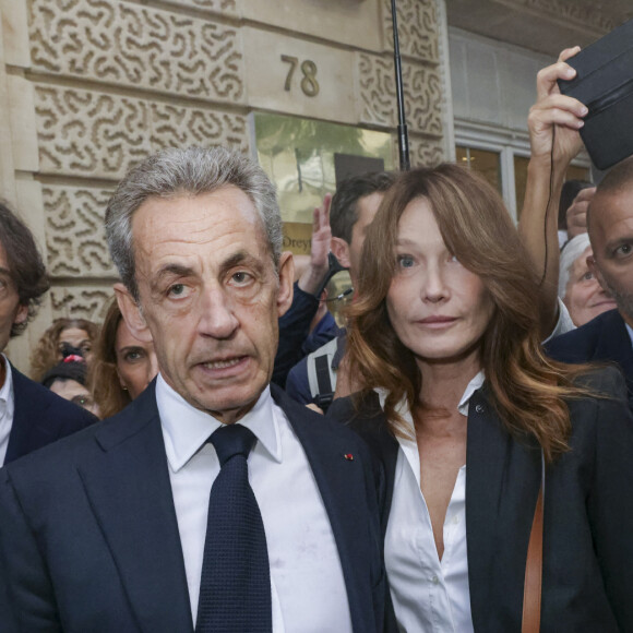 Nicolas Sarkozy, Carla Bruni-Sarkozy - Manifestation en soutien à Israël suite aux attentats du Hamas le 7 octobre 2023. © Jack Tribeca / Bestimage