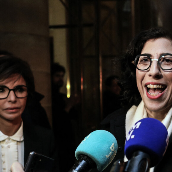 Rachida Dati et Rima Abdul Malak - Passation de pouvoir au ministère de la Culture - Rachida Dati remplace Rima Abdul Malak, le 12 janvier 2024. © Stephane Lemouton / Bestimage