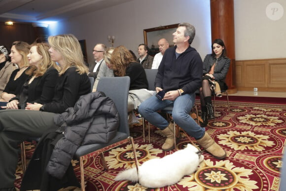 Exclusif - Pascal Bataille avec son chien - Conférence de presse "Défi d'Elles 2024" à Paris le 10 janvier 2024. © Jack Tribeca / Bestimage