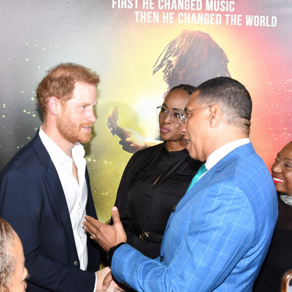 Prince Harry, Meghan Markle, Andrew Holness, Juliet Holness - Avant-première du film "One Love" sur Bob Marley en Jamaïque le 23 janvier 2024