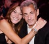 Aujourd'hui est une date très importante pour Carla Bruni. 
Carla Bruni-Sarkozy et son mari Nicolas Sarkozy - 19ème "Diner de la Mode" au bénéfice de Sidaction au Pavillon Cambon Capucines dans le cadre de la Fashion Week de Paris, France.