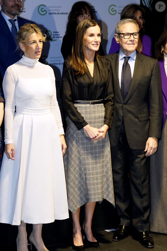 La reine Letizia d'Espagne lors d'un événement institutionnel pour la Journée Internationale contre le cancer à Madrid. Le 1er février 2024 