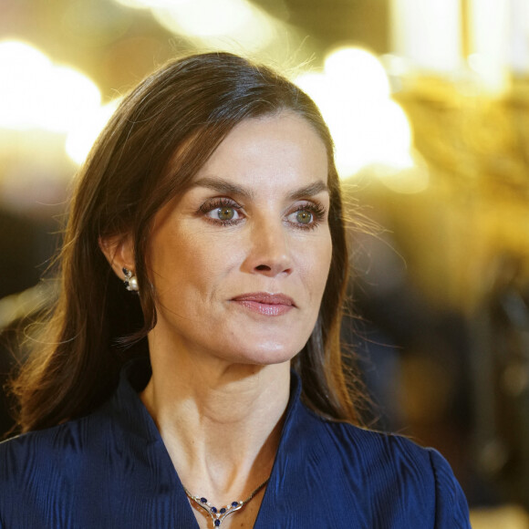 Le roi Felipe VI et la reine Letizia d’Espagne organisent la réception annuelle du corps diplomatique accrédité en Espagne au palais royal à Madrid, le 31 janvier 2024.  King Felipe VI and Queen Letizia host the annual Foreign Ambassadors reception at the Royals Palace. Madrid - January 31, 2024 