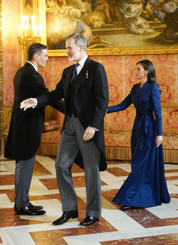 Le roi Felipe VI et la reine Letizia d’Espagne organisent la réception annuelle du corps diplomatique accrédité en Espagne au palais royal à Madrid, le 31 janvier 2024.  King Felipe VI and Queen Letizia host the annual Foreign Ambassadors reception at the Royals Palace. Madrid - January 31, 2024 