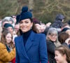 Aucune apparition de la tête couronnée n'est attendue avant Pâques. 
Catherine (Kate) Middleton, princesse de Galles, la princesse Charlotte de Galles - Les membres de la famille royale britannique lors de la messe du matin de Noël en l'église St-Mary Magdalene à Sandringham, le 25 décembre 2023.