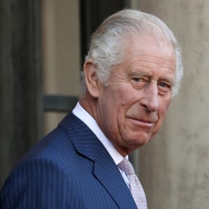 Le roi Charles III d'Angleterre - Le président de la République et sa femme ont reçu le roi et la reine consort au palais de l'Elysée à Paris le 21 septembre 2023. © Stéphane Lemouton / Bestimage