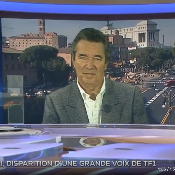 Car pour rappel, c'était un visage connu de la chaîne.
Mort de Maurice Olivari, capture d'écran, JT de 13h, TF1.