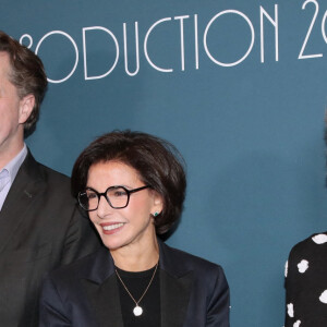 Dominique Boutonnat (Président du CNC), Rachida Dati (Ministre de la Culture) et Véronique Cayla (Présidente de l'Académie des Cesar) - Dîner des Producteurs - César 2024 à l'hôtel Intercontinental à Paris le 12 février 2024. © Bertrand Rindoff/Bestimage