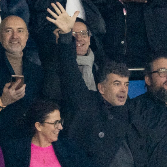 Stéphane Plaza - Célébrités dans les tribunes du match aller des huitièmes de finale de la Ligue des champions entre le PSG et la Real Sociedad (2-0) au Parc des Princes à Paris le 14 février 2024. © Cyril Moreau/Bestimage