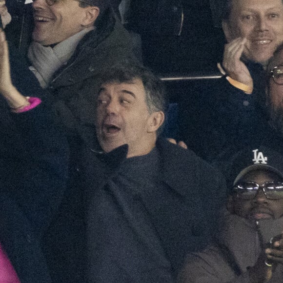 Stéphane Plaza - Célébrités dans les tribunes du match aller des huitièmes de finale de la Ligue des champions entre le PSG et la Real Sociedad (2-0) au Parc des Princes à Paris le 14 février 2024. © Cyril Moreau/Bestimage