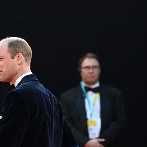 Le prince William, prince de Galles - Photocall des "British Academy Film Awards 2024" (BAFTA) au Royal Festival Hall à Londres le 18 février 2024.