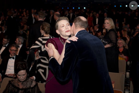 Le prince William, prince de Galles et Cate Blanchett - Photocall des "British Academy Film Awards 2024" (BAFTA) au Royal Festival Hall à Londres le 18 février 2024.