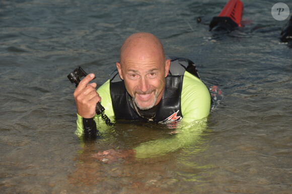 Vincent Lagaf' fait de l'hydrojet a Saint-Tropez, le 6 aout 2013. 