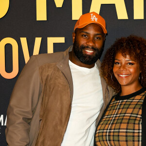 Teddy Riner et sa femme Luthna Plocus - Première du film "Bob Marley One Love" au Grand Rex à Paris le 1 fevrier 2024. © Coadic Guirec/Bestimage 