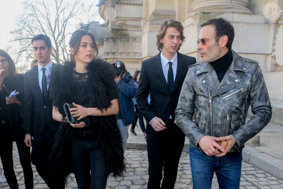 Anouchka Delon, Anthony Delon arrivent au défilé "Elie Saab - collection prêt-à-porter automne-hiver" au Grand Palais à Paris (archive)