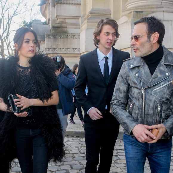 Anouchka Delon, Anthony Delon arrivent au défilé "Elie Saab - collection prêt-à-porter automne-hiver" au Grand Palais à Paris (archive)
