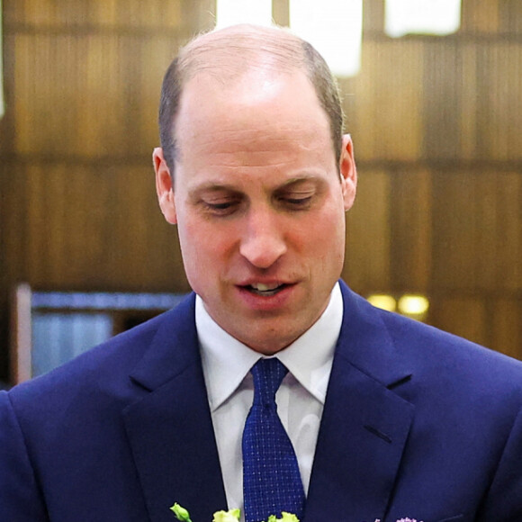 Le prince William, prince de Galles visite la synagogue Western Marble Arch et rencontre des survivants de l'Holocauste et des personnes touchées par l'antisémitisme à Londres, au Royaume-Uni, le 29 février 2024. 