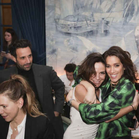 Exclusif - Sandra Sisley, Laurie Cholewa lors de la 5ème édition de la soirée "Les jeudis de Sandra" au Café Lapérouse à Paris, France, le 7 mars 2024.