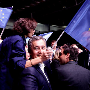 Dès l'arrivée de l'eurodéputée, l'actuelle Ministre de la culture a eu le mérite de l'accueillir comme il se doit !
Rachida Dati, ministre de la Culture, Gérald Darmanin, ministre de l'Intérieur lors du meeting "Besoin d'Europe" au Grand Palais à Lille pour le lancement de la campagne du parti Renaissance pour les élections européennes en présence de V.Hayer. © Dominique Jacovides / Bestimage 