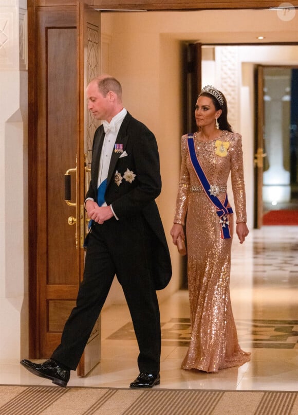 Le prince William, prince de Galles, et Catherine (Kate) Middleton, princesse de Galles, - Les familles royales au mariage du prince Hussein de Jordanie et de Rajwa al Saif, au palais Zahran à Amman (Jordanie), le 1er juin 2023. 