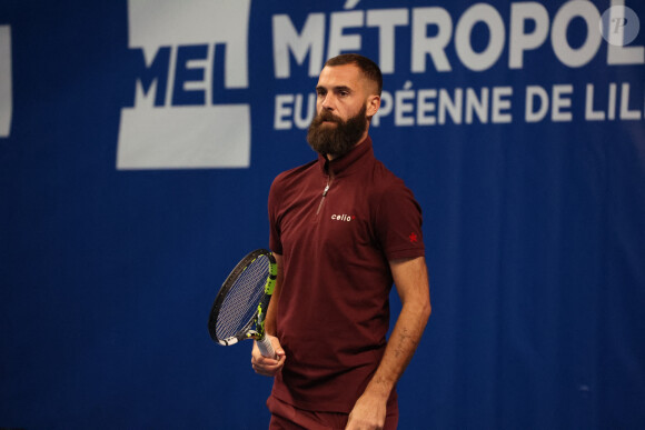 Le Français y dévoile sa blessure au niveau du gros orteil du pied gauche
 
Benoît Paire lors du Play In Challenger Lille 2024 ATP Challenger Tour