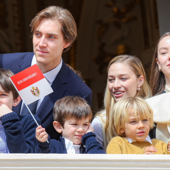 Raphaël Elmaleh, Ben-Sylvester Strautmann, Beatrice Borromeo et la princesse Alexandra de Hanovre - Le prince de Monaco fête son anniversaire (66 ans) en famille sur la Place du Palais princier de Monaco, le 14 mars 2024. © Claudia Albuquerque/Bestimage 