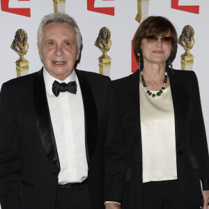 Michel Sardou et sa femme Anne-Marie Périer - La 26e nuit des Molières aux Folies Bergère à Paris, le 2 juin 2014.