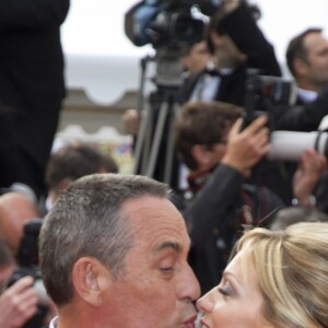 Thierry Ardisson et sa compagne Audrey Crespo-Mara a la premiere du film "Lawless" lors du 65eme festival de cannes le 19 mai 2012.
