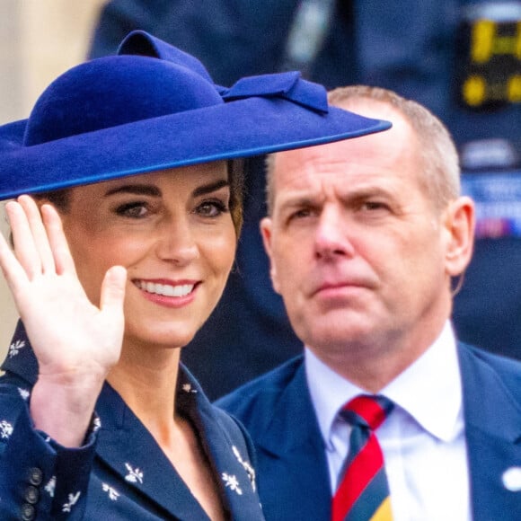 La famille royale britannique à la sortie du service annuel du jour du Commonwealth à l'abbaye de Westminster à Londres le 13 mars 2023.