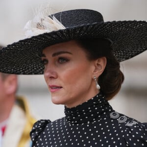 Charles III et Kate Middleton sont tous les deux atteints d'un cancer.
Kate Middleton, duchesse de Cambridge, lors du service d'action de grâce en hommage au prince Philip, duc d’Edimbourg, à l'abbaye de Westminster à Londres, Royaume Uni. © Julien Burton/Bestimage